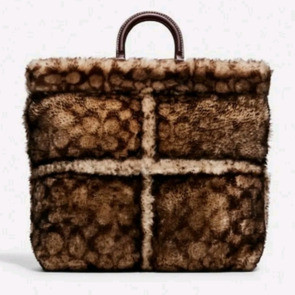 Coach Rogue Tote Signature Shearling Style C6162 NWT